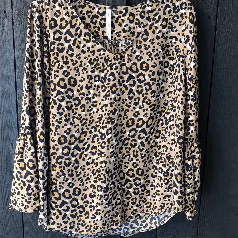 NY Collection cheetah print blouse. Size Large